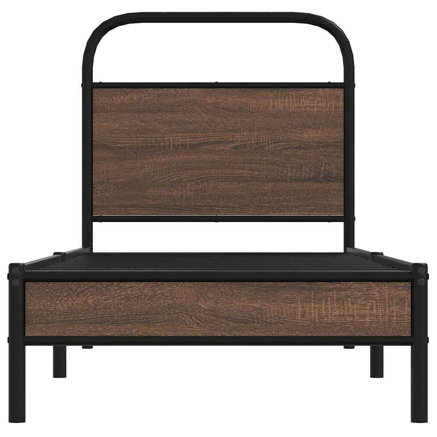 Bedframe zonder matras bewerkt hout bruin eikenkleur 80x200 cm