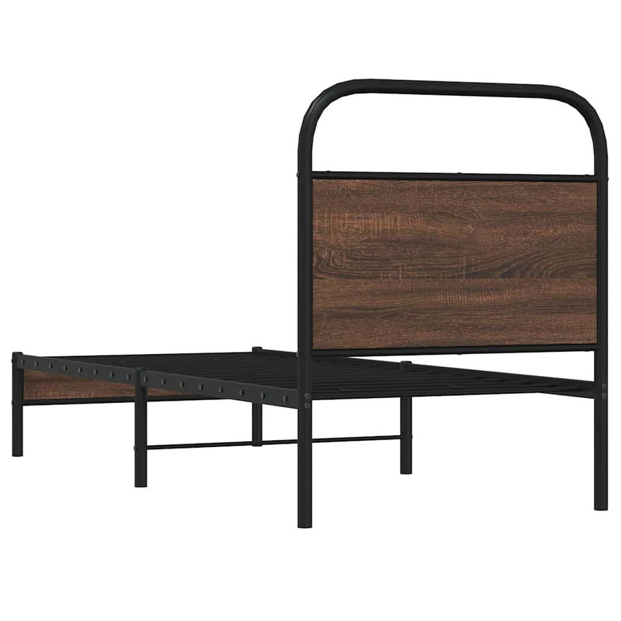Bedframe zonder matras bewerkt hout bruin eikenkleur 80x200 cm