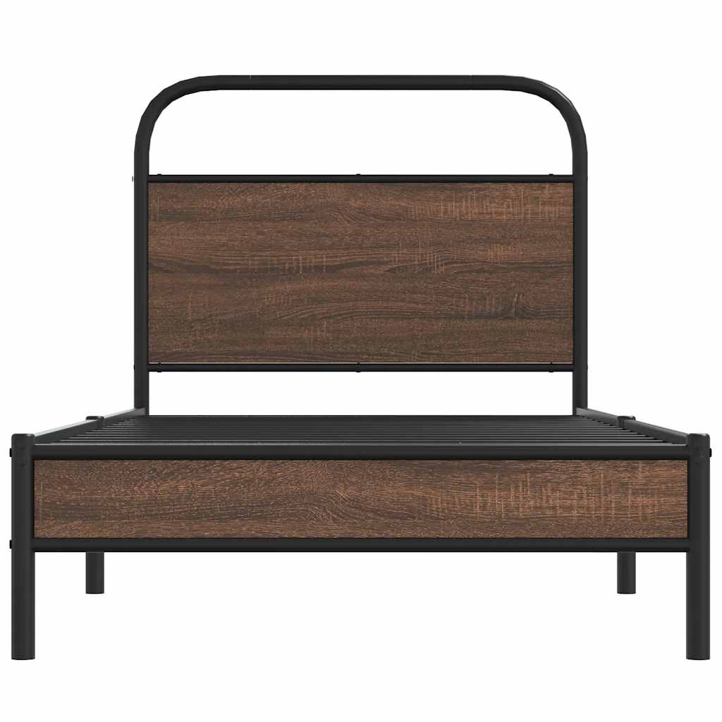 Bedframe zonder matras bewerkt hout bruin eikenkleur 90x190 cm