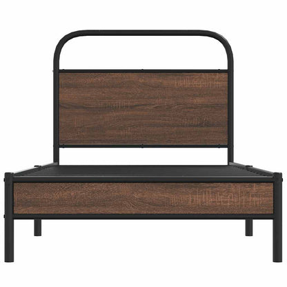 Bedframe zonder matras bewerkt hout bruin eikenkleur 90x200 cm