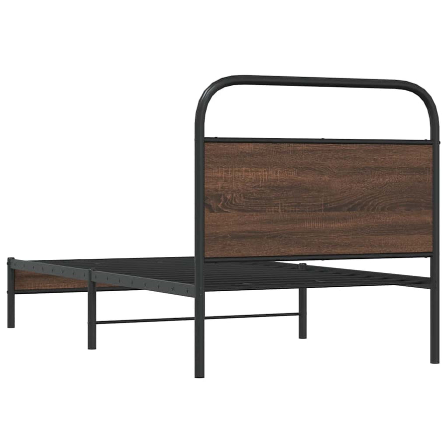 Bedframe zonder matras bewerkt hout bruin eikenkleur 100x200 cm