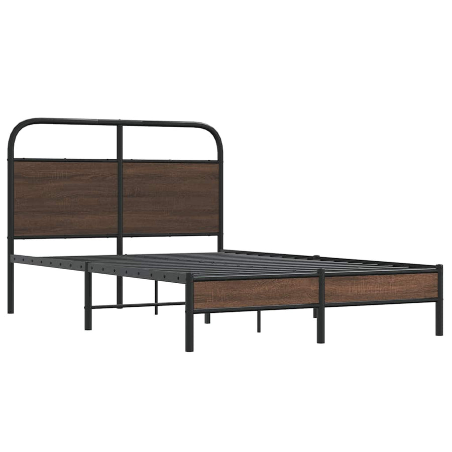 Bedframe zonder matras bewerkt hout bruin eikenkleur 120x190 cm