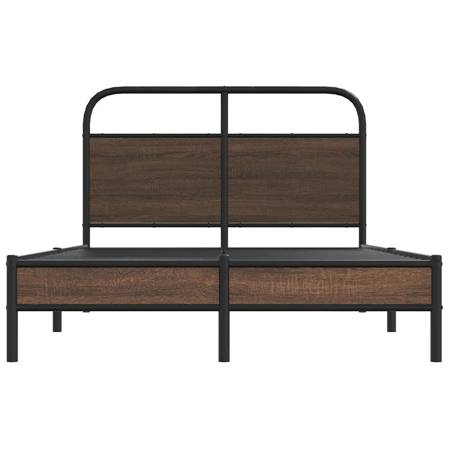 Bedframe zonder matras bewerkt hout bruin eikenkleur 120x190 cm
