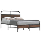 Bed frame without mattress treated wood brown oak color 120x190 cm