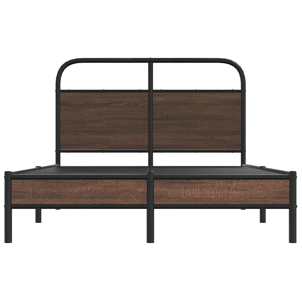 Bedframe zonder matras bewerkt hout bruin eikenkleur 140x190 cm