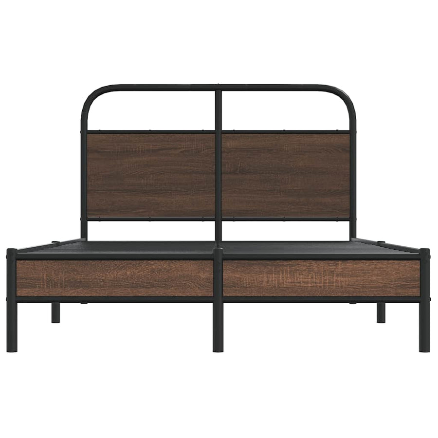 Bedframe zonder matras bewerkt hout bruin eikenkleur 140x200 cm