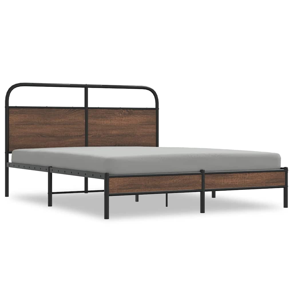 Bedframe zonder matras bewerkt hout bruin eikenkleur 150x200 cm