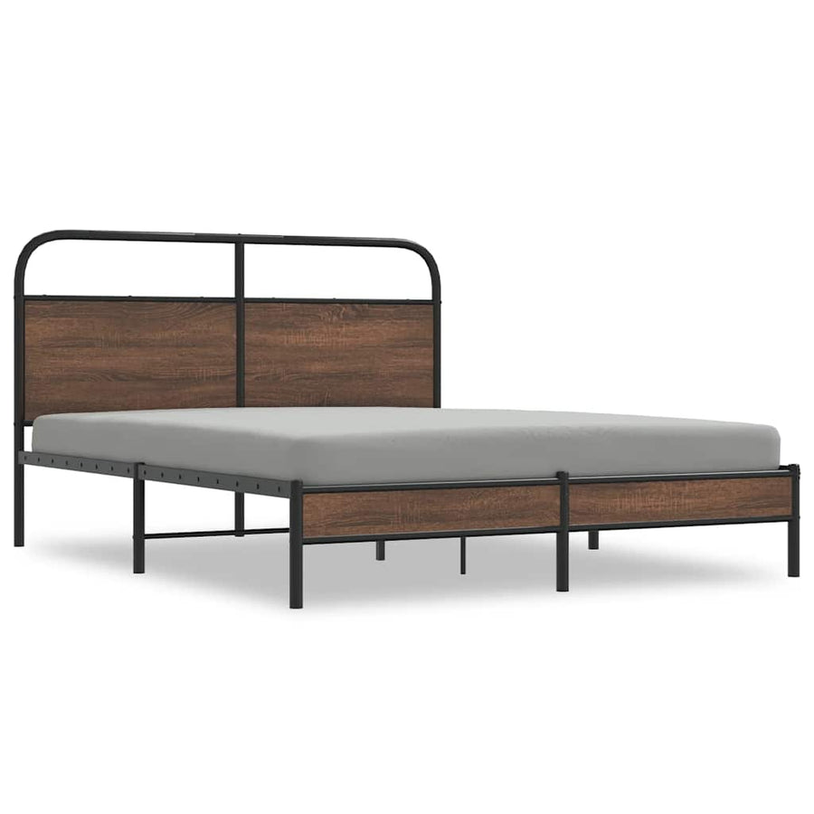 Bedframe zonder matras bewerkt hout bruin eikenkleur 150x200 cm