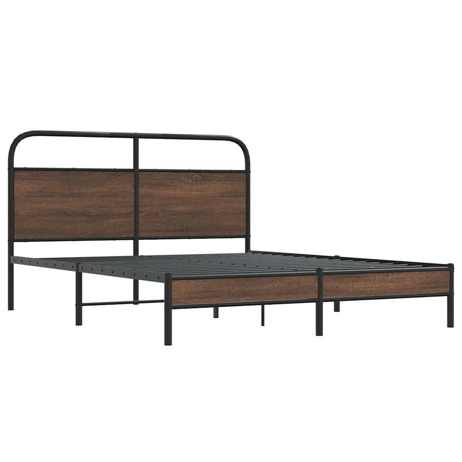 Bedframe zonder matras bewerkt hout bruin eikenkleur 150x200 cm