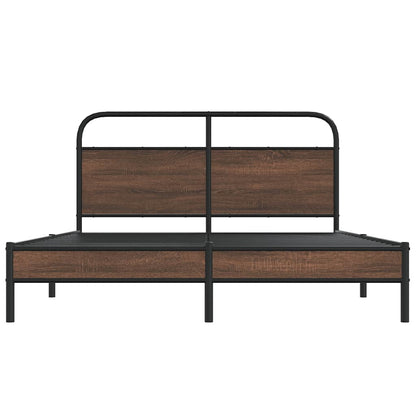Bedframe zonder matras bewerkt hout bruin eikenkleur 150x200 cm