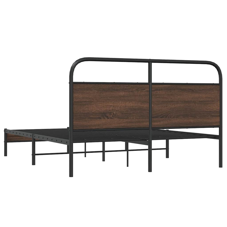 Bedframe zonder matras bewerkt hout bruin eikenkleur 150x200 cm
