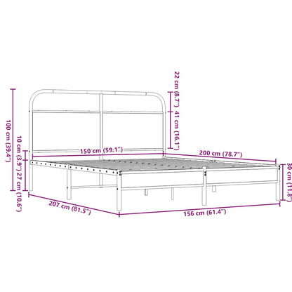 Bedframe zonder matras bewerkt hout bruin eikenkleur 150x200 cm