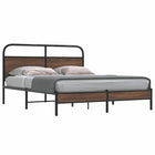 Bedframe 150x200 cm bewerkt hout bruin eikenkleur
