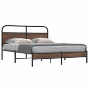 Bedframe 150x200 cm bewerkt hout bruin eikenkleur