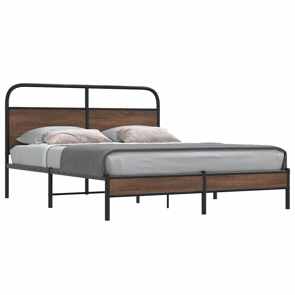 Bedframe zonder matras bewerkt hout bruin eikenkleur 150x200 cm