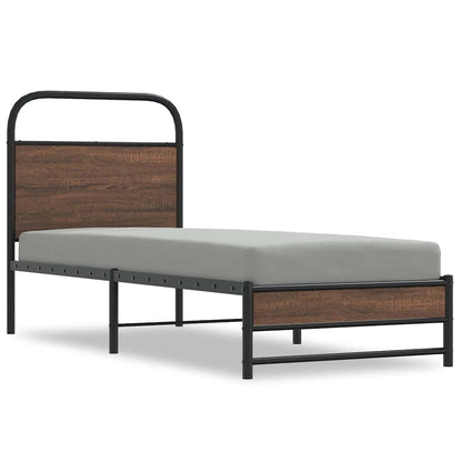 Bedframe zonder matras bewerkt hout bruin eikenkleur 80x200 cm
