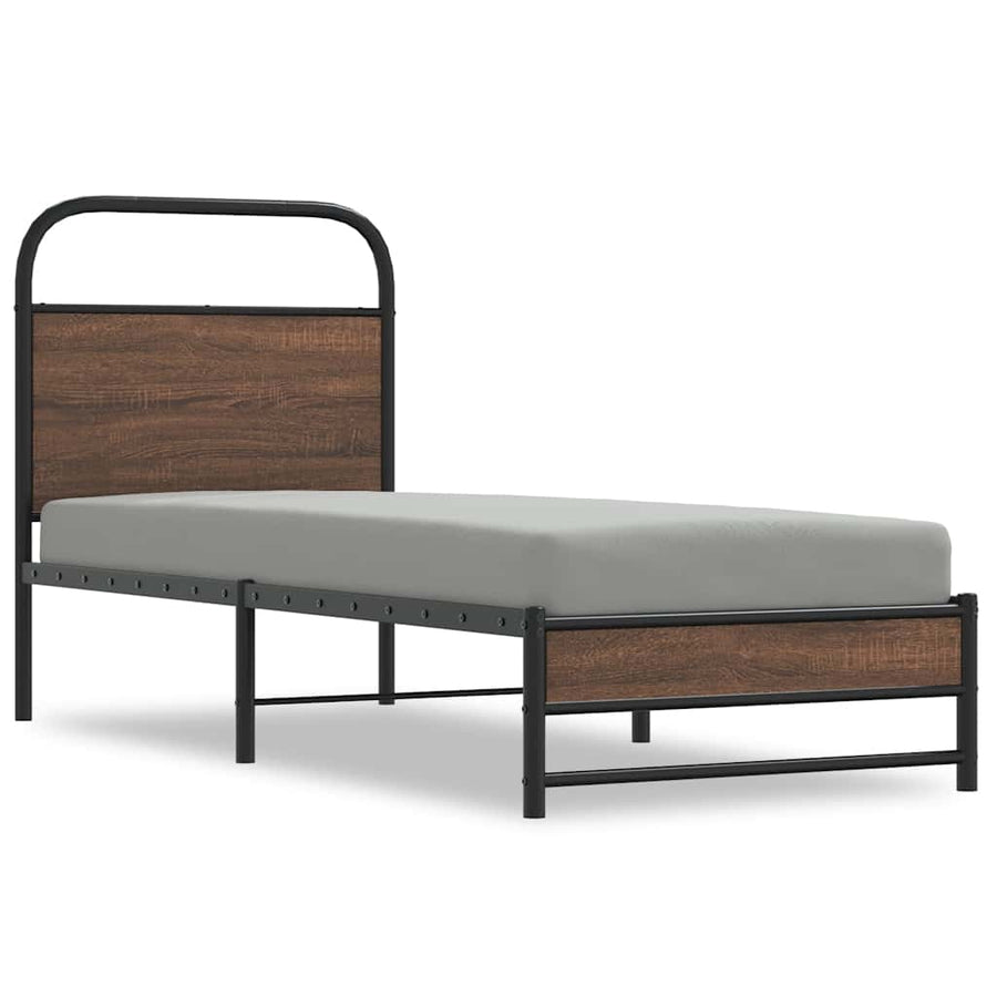 Bedframe zonder matras bewerkt hout bruin eikenkleur 80x200 cm