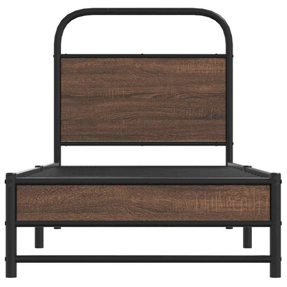 Bedframe zonder matras bewerkt hout bruin eikenkleur 80x200 cm