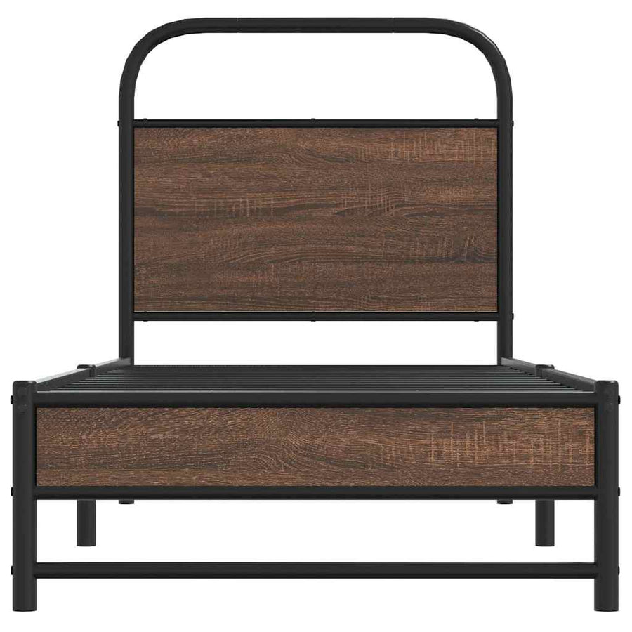 Bedframe zonder matras bewerkt hout bruin eikenkleur 80x200 cm