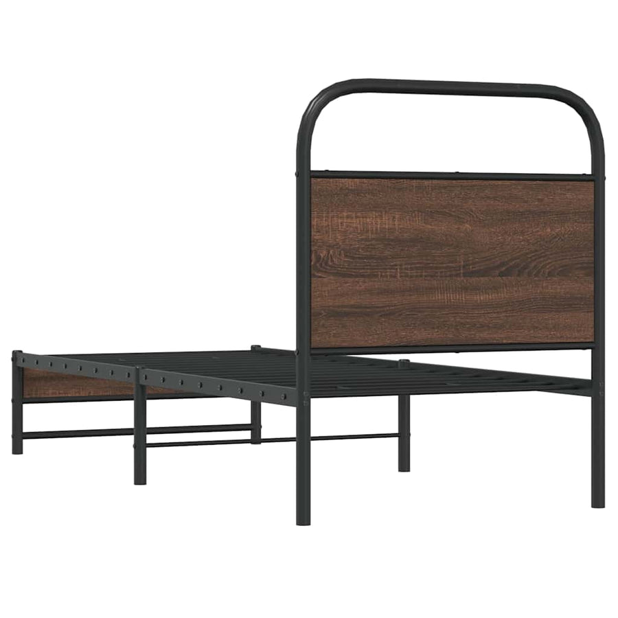 Bedframe zonder matras bewerkt hout bruin eikenkleur 80x200 cm