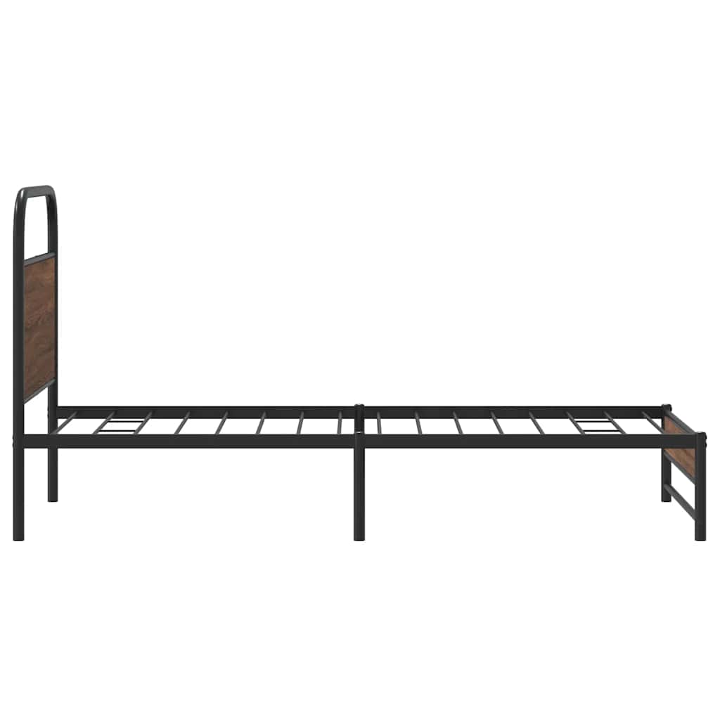 Bedframe zonder matras bewerkt hout bruin eikenkleur 90x190 cm