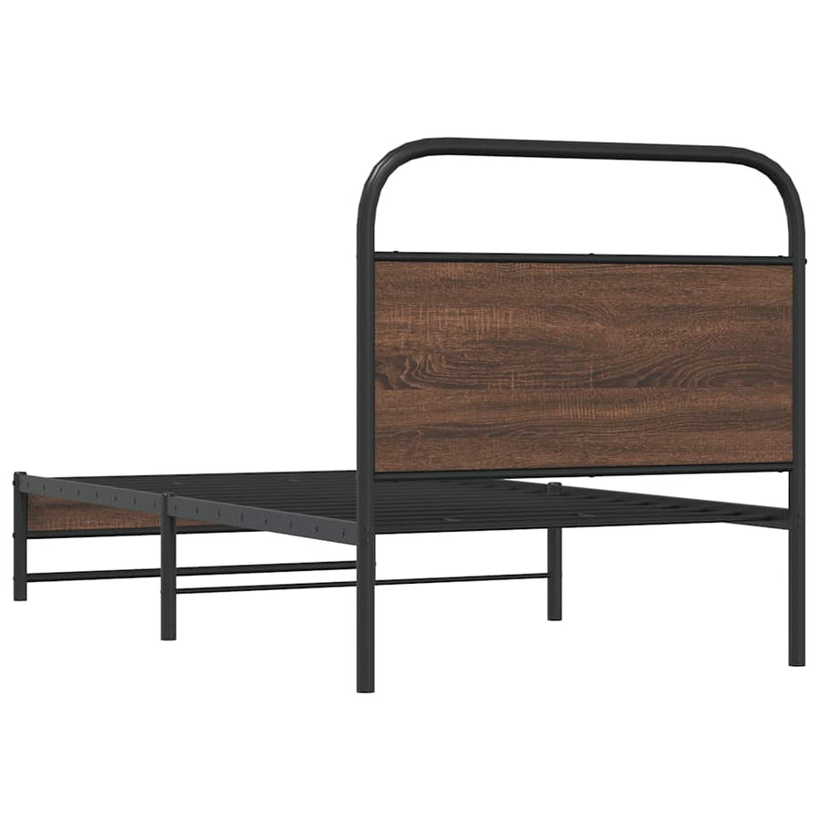Bedframe zonder matras bewerkt hout bruin eikenkleur 100x200 cm