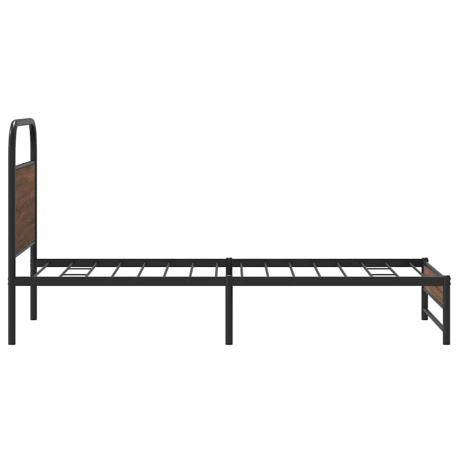 Bedframe zonder matras bewerkt hout bruin eikenkleur 107x203 cm