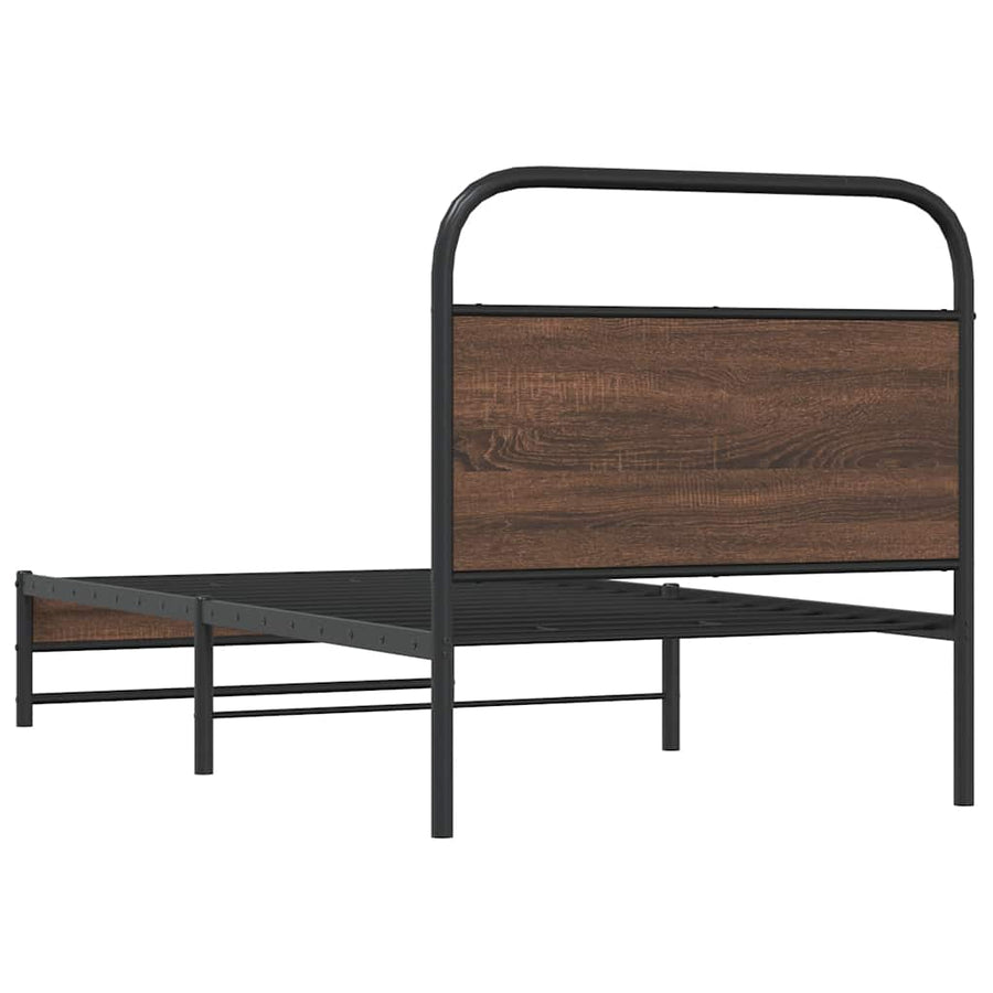 Bedframe zonder matras bewerkt hout bruin eikenkleur 107x203 cm