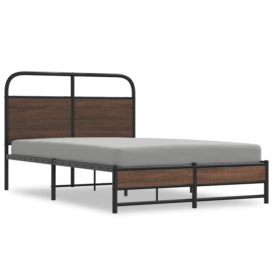 Bedframe zonder matras bewerkt hout bruin eikenkleur 120x190 cm