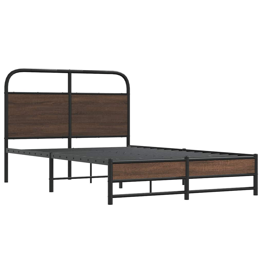 Bedframe zonder matras bewerkt hout bruin eikenkleur 120x190 cm