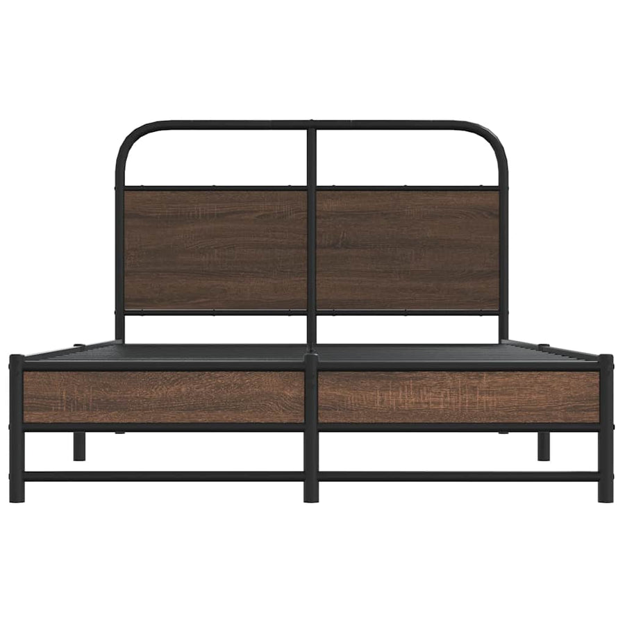 Bedframe zonder matras bewerkt hout bruin eikenkleur 120x190 cm