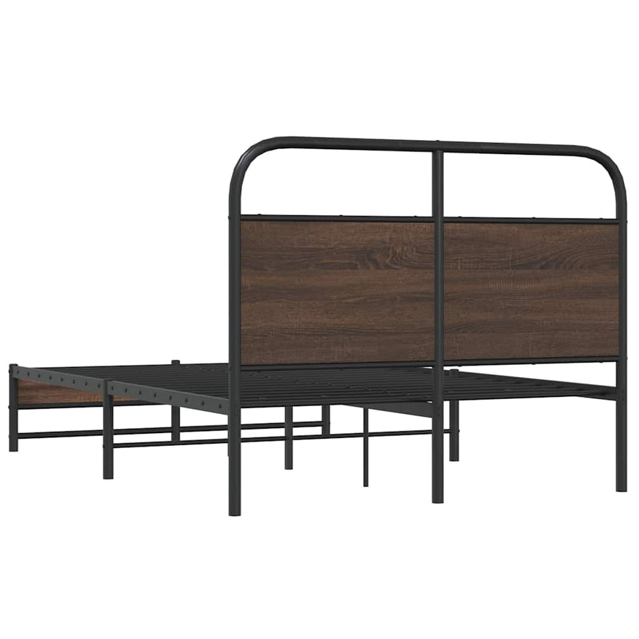 Bedframe zonder matras bewerkt hout bruin eikenkleur 120x190 cm