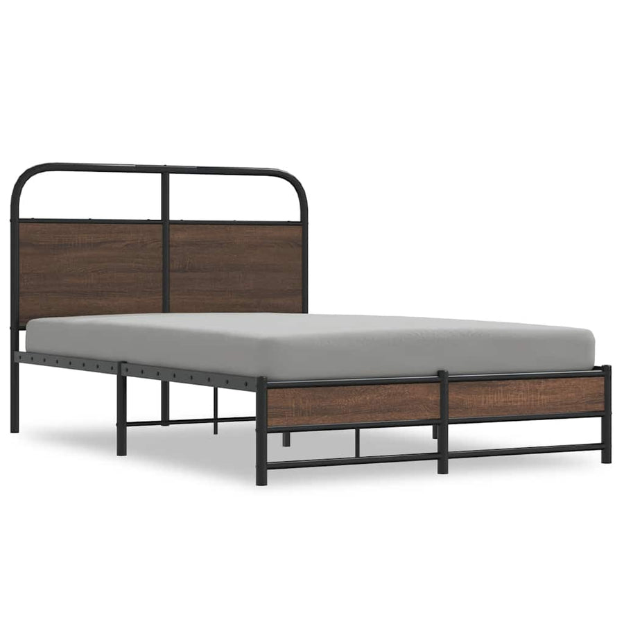 Bedframe zonder matras bewerkt hout bruin eikenkleur 120x200 cm