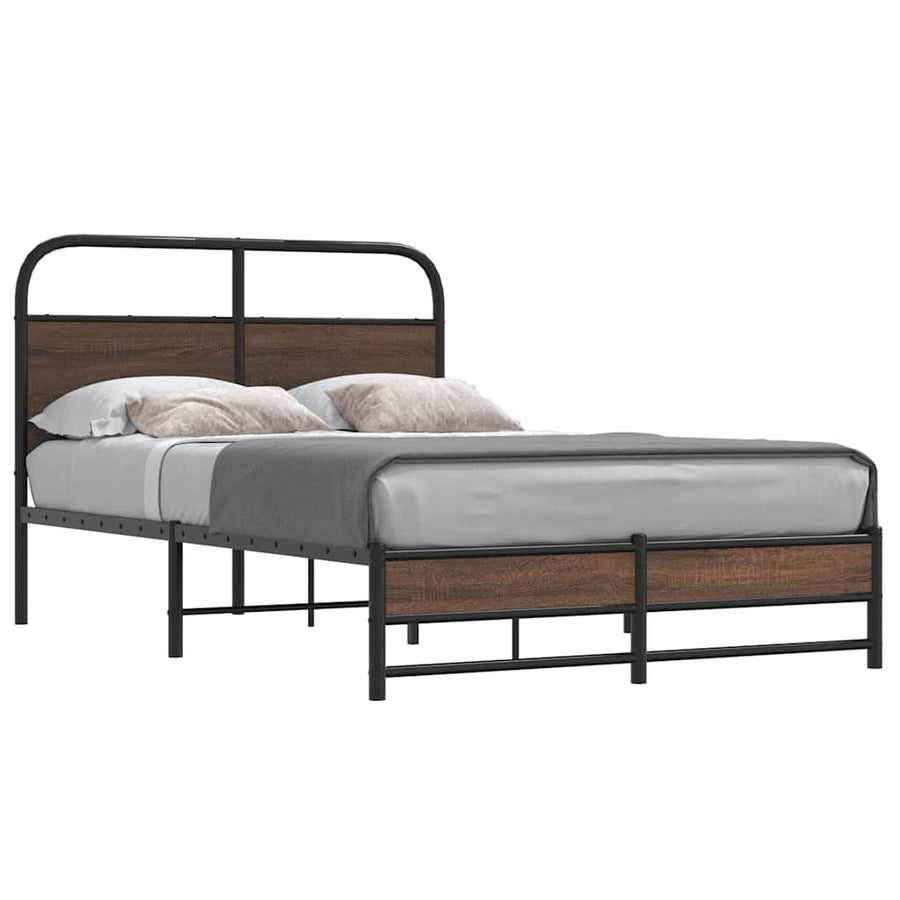 Bedframe zonder matras bewerkt hout bruin eikenkleur 120x200 cm