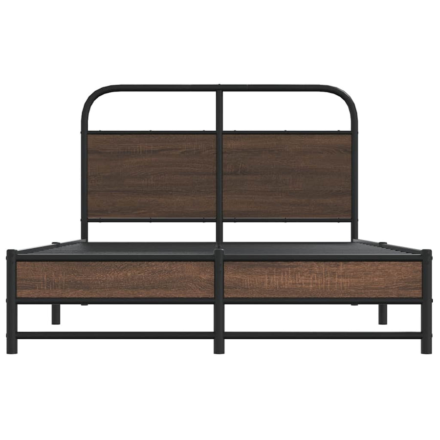 Bedframe zonder matras bewerkt hout bruin eikenkleur 135x190 cm