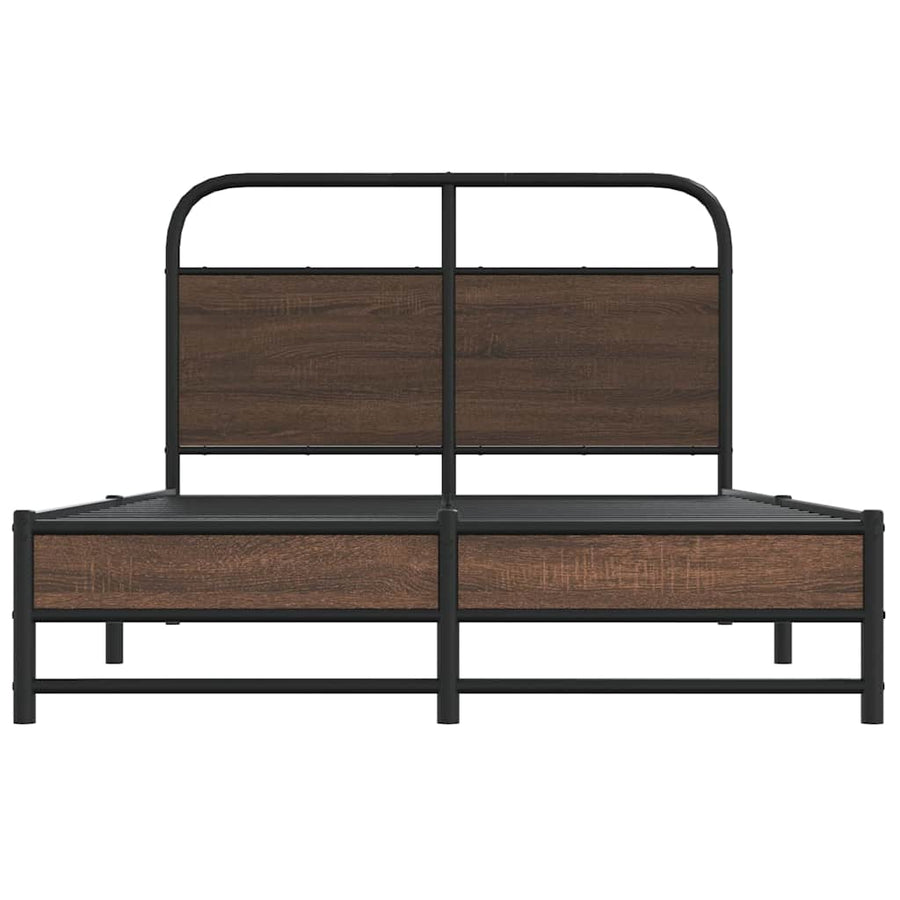 Bedframe zonder matras bewerkt hout bruin eikenkleur 140x200 cm