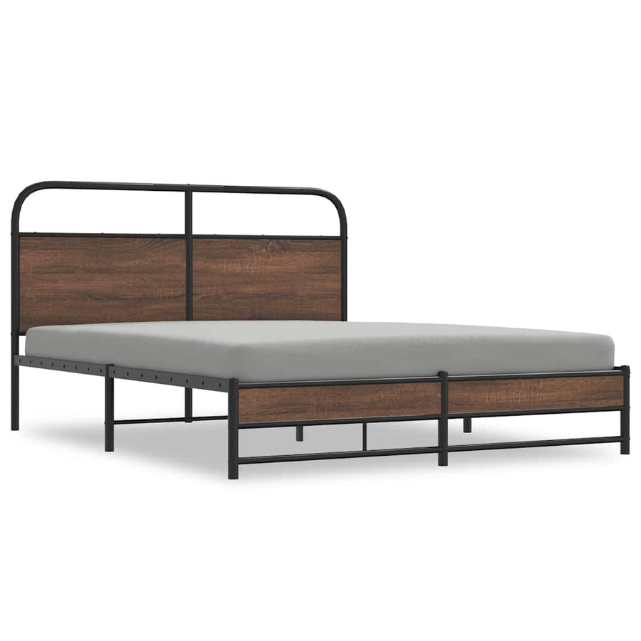 Bedframe zonder matras bewerkt hout bruin eikenkleur 150x200 cm