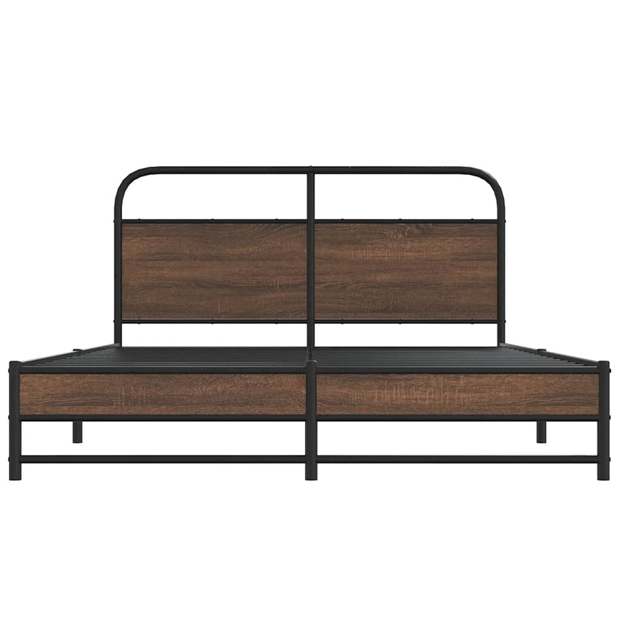 Bedframe zonder matras bewerkt hout bruin eikenkleur 150x200 cm
