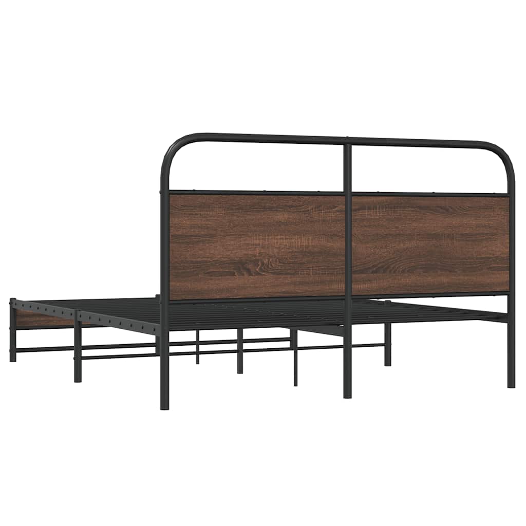Bedframe zonder matras bewerkt hout bruin eikenkleur 150x200 cm