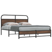 Bed frame without mattress, treated wood, brown oak color, 150x200 cm