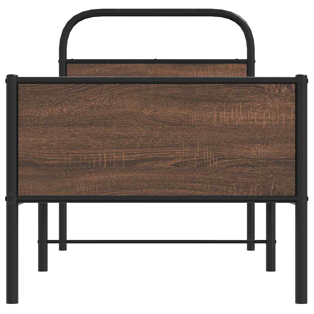 Bedframe zonder matras bewerkt hout bruin eikenkleur 75x190 cm