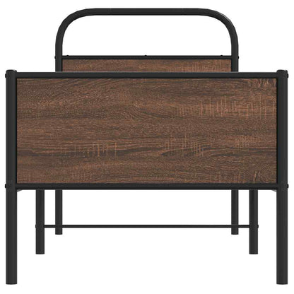 Bedframe zonder matras bewerkt hout bruin eikenkleur 75x190 cm