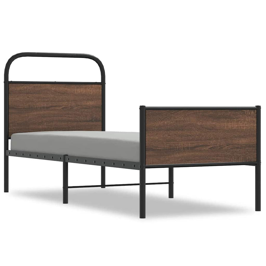 Bedframe zonder matras bewerkt hout bruin eikenkleur 80x200 cm