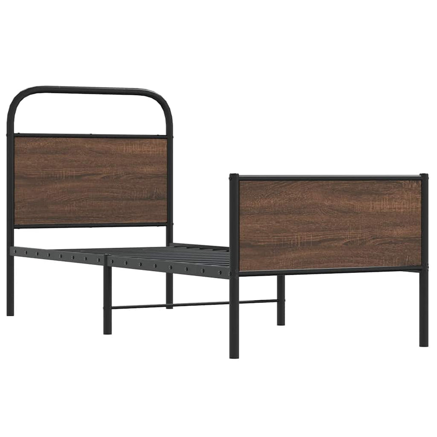 Bedframe zonder matras bewerkt hout bruin eikenkleur 80x200 cm