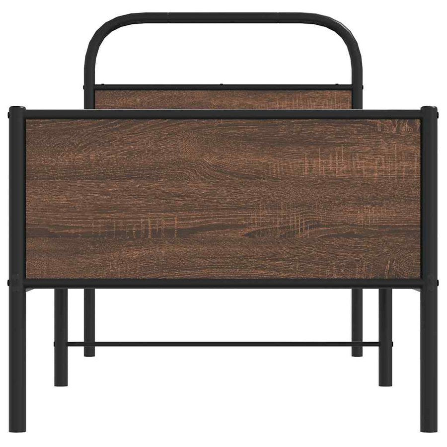 Bedframe zonder matras bewerkt hout bruin eikenkleur 80x200 cm