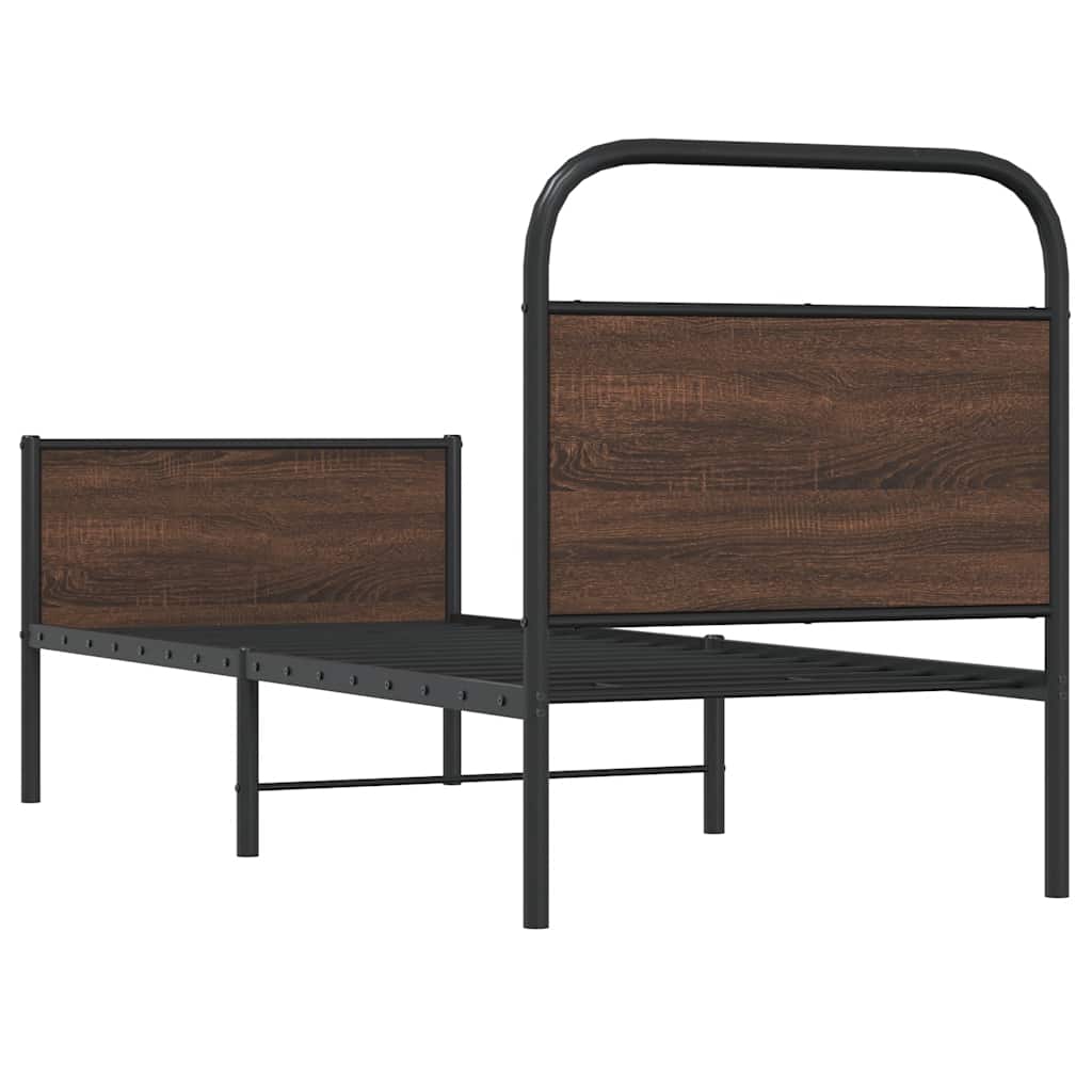 Bedframe zonder matras bewerkt hout bruin eikenkleur 80x200 cm