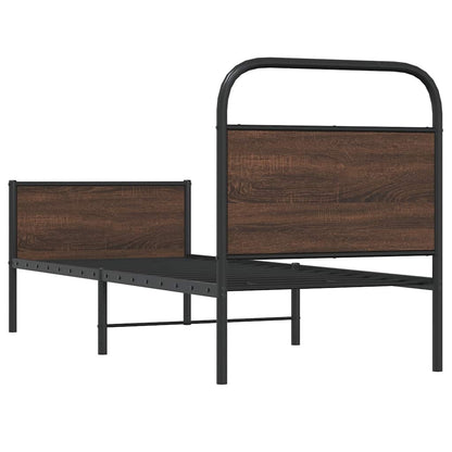 Bedframe zonder matras bewerkt hout bruin eikenkleur 80x200 cm
