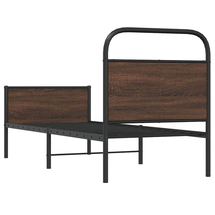 Bedframe zonder matras bewerkt hout bruin eikenkleur 80x200 cm