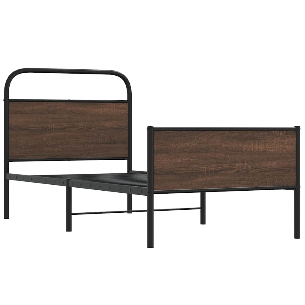 Bedframe zonder matras bewerkt hout bruin eikenkleur 90x190 cm