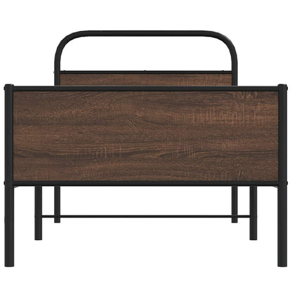 Bedframe zonder matras bewerkt hout bruin eikenkleur 90x190 cm